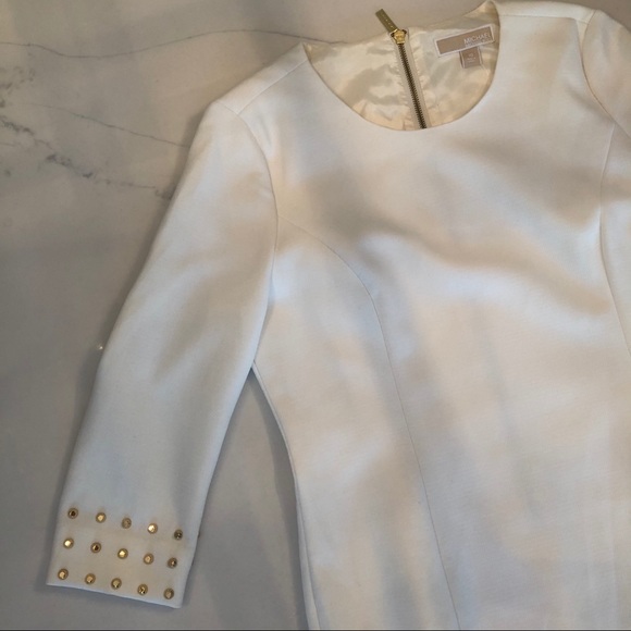 NWT Michael Kors gold studded cream dress - Picture 6 of 15